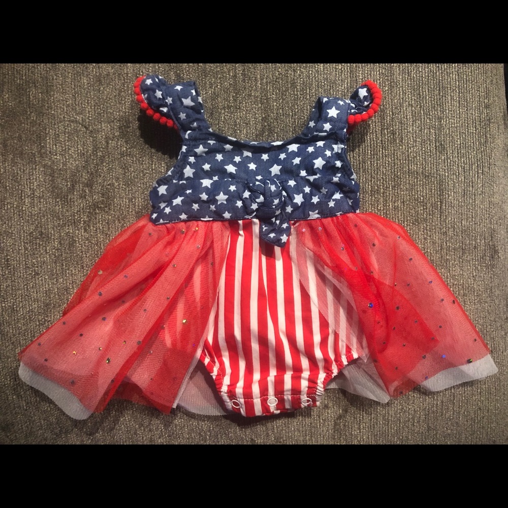 COPY - Worn once! American flag outfit dress baby